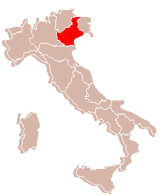 Map of Italy with the Veneto region highlighted.